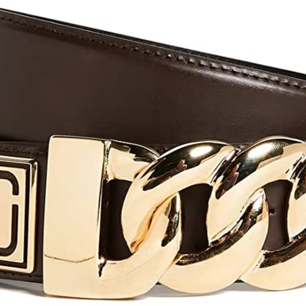 Marc Jacobs Dark Brown Double J Plaque Belt